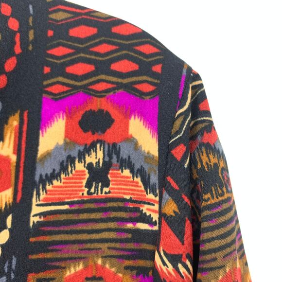 Soft Surroundings Tunic Top Women's Size M Aztec Print Long Sleeve Multicolor - Picture 5 of 8